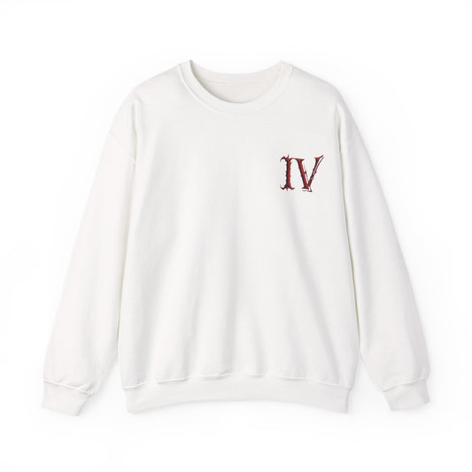 ANGEL WING IV Sweatshirt — Gothic Red Roman Numeral Crewneck
