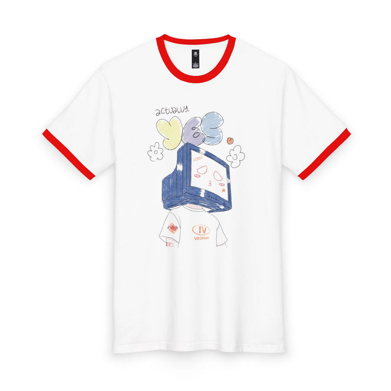Not Afraid (I Think) Scribble | Vagrant IV Doodle Ringer T-Shirt