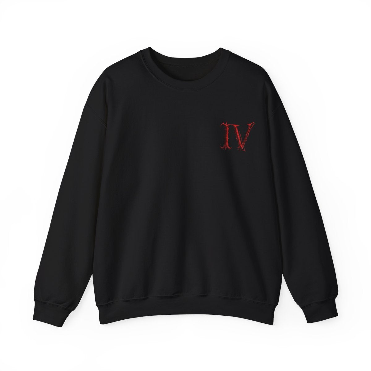 ANGEL WING IV Sweatshirt — Gothic Red Roman Numeral Crewneck