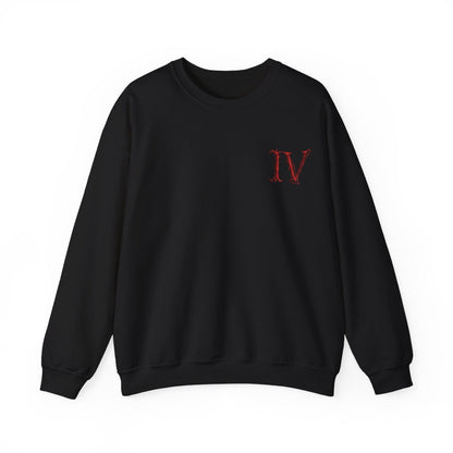 ANGEL WING IV Sweatshirt — Gothic Red Roman Numeral Crewneck