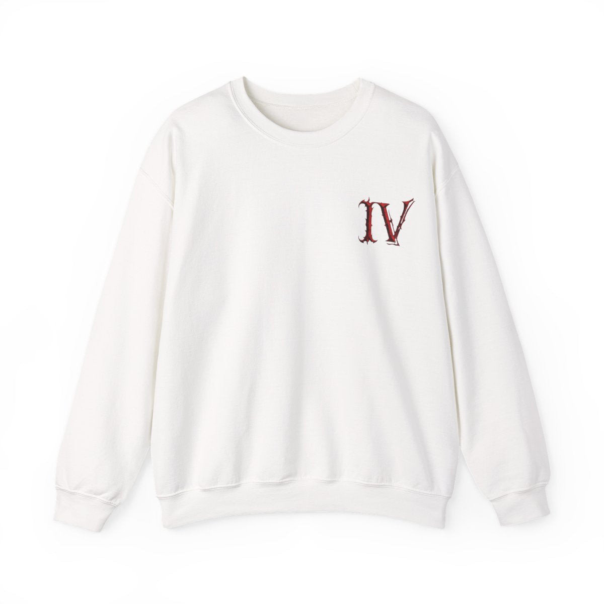 ANGEL WING IV Sweatshirt — Gothic Red Roman Numeral Crewneck
