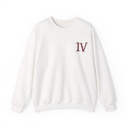 ANGEL WING IV Sweatshirt — Gothic Red Roman Numeral Crewneck
