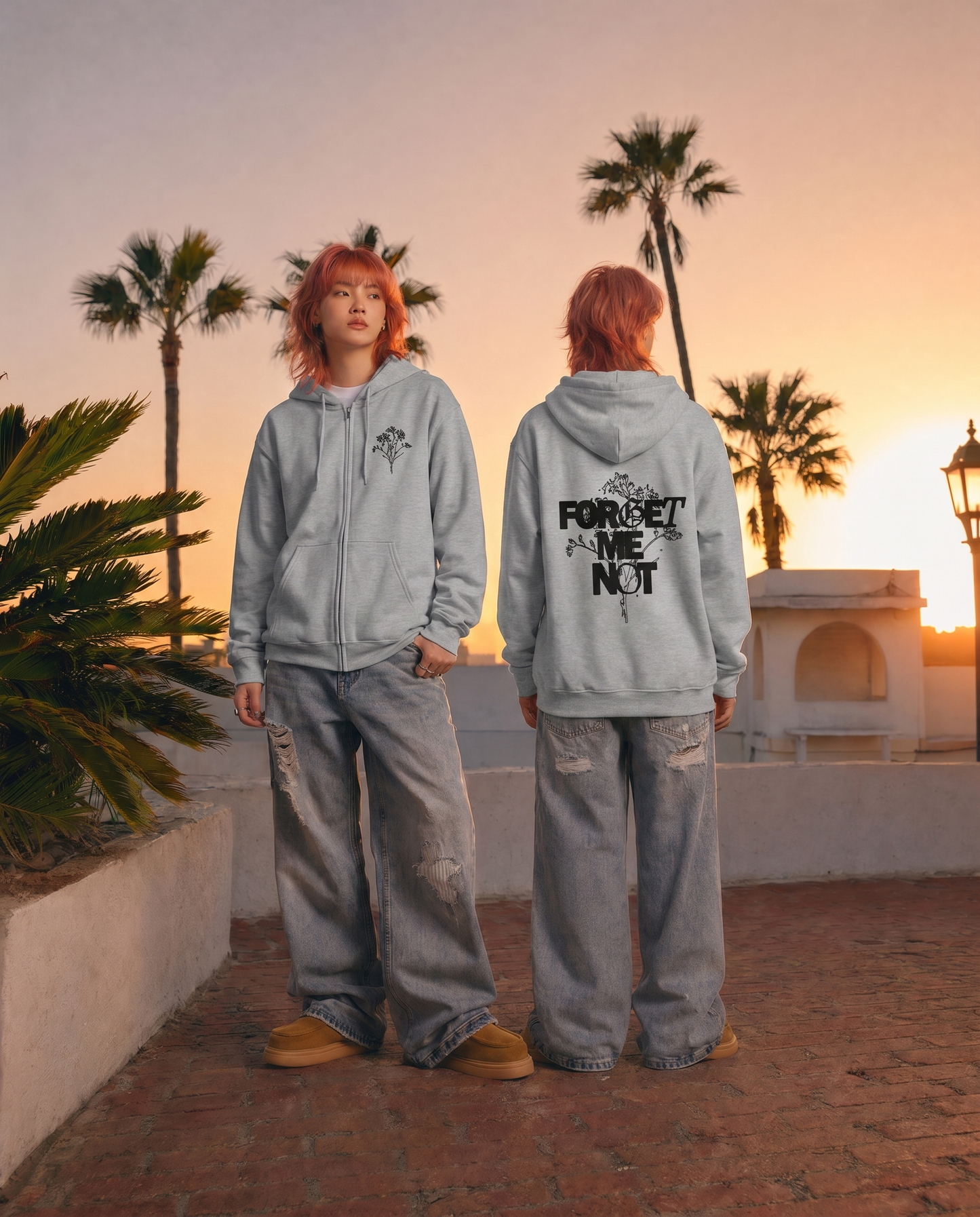 Forget Me Not Minimalist Grunge | Vagrant IV Full-Zip Midweight Hoodie